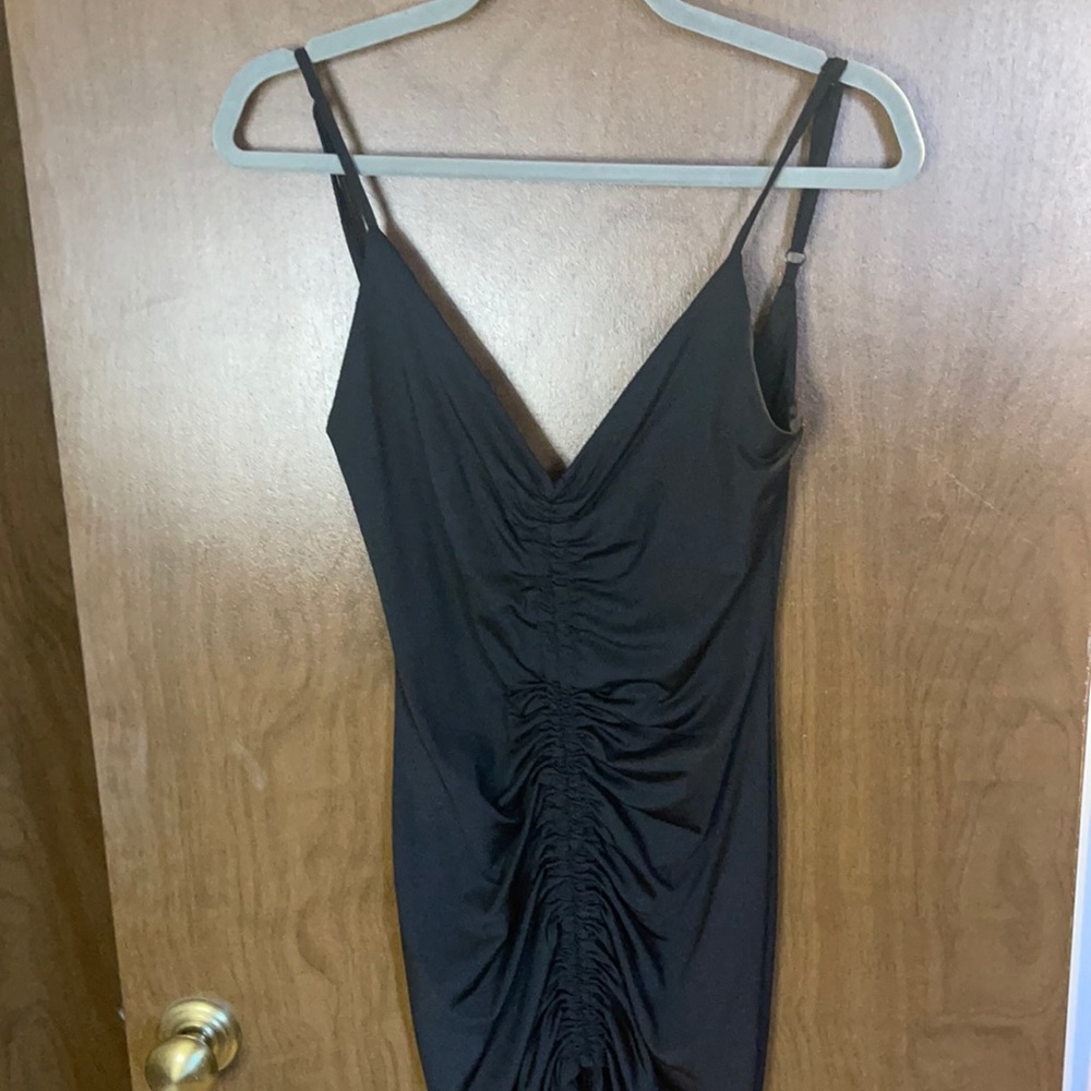 Black Rouched Dress- Size Small
